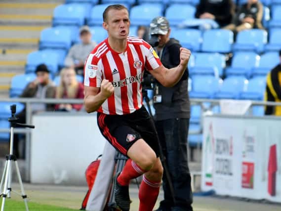 Lee Cattermole celebrates his third goal of the campaign in the 1-1 draw with Coventry City.