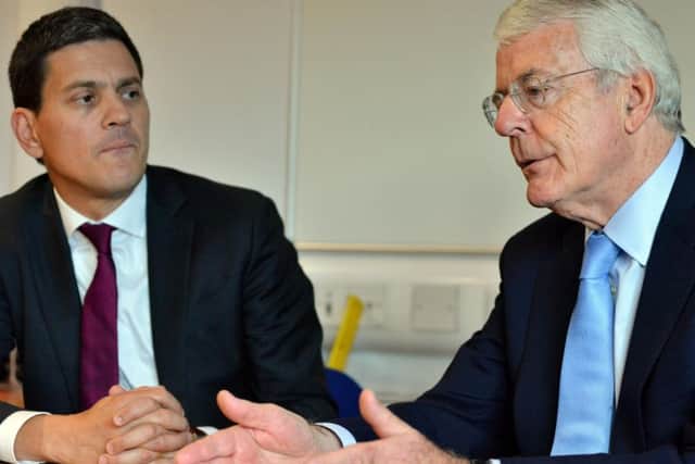 The Rt. Hon. David Miliband and The Rt.Hon. Sir John Major at Harton Academy