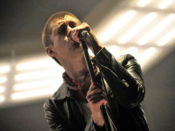 Alex Turner performs in Newcastle with the Arctic Monkeys. Picture: Carl Chambers.