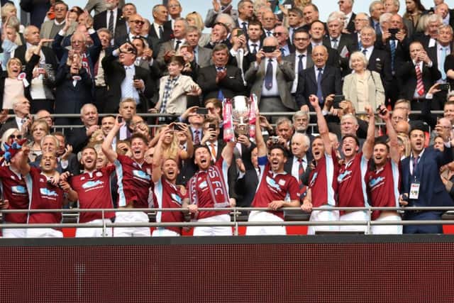 The team after their historic FA Vase victory