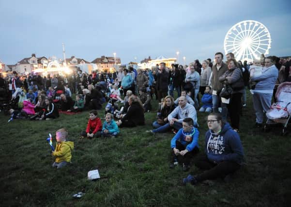 Families enjoying Sunderland Illuminations.
