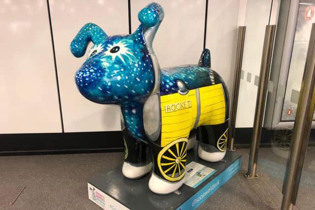 Rocket Dog, by Newcastle artist Amanda Rabey, is on show at Newcastle's Central Station.