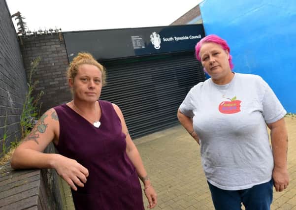 Hebburn Helps Angie Comerford and Jo Durkin outside the former library where they had hoped to set up home