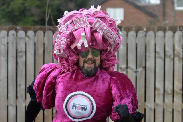 Pink Big Dress Colin Burgin-Plews in his last London Marathon dress.