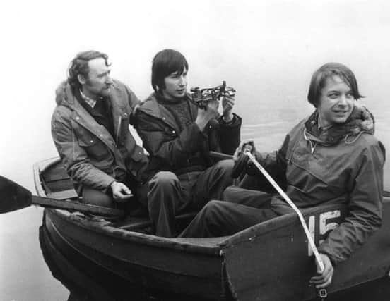 Back in April 1974, Bill McNaughton, Michael Ord and Brian Crammon were pictured in a boat on the lake at Marine Park.