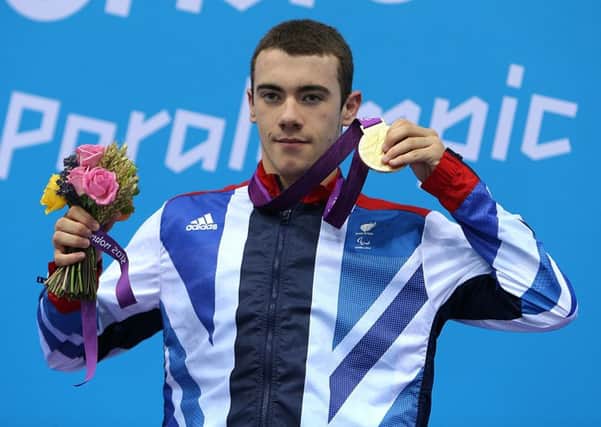 Great Britain's Josef Craig with his Gold Medal for the Men's 400m Freestyle - S7, during the Paralympic Games in London. PRESS ASSOCIATION Photo. Picture date: Thursday September 6, 2012. See PA story PARALYMPICS Swimming. Photo credit should read: John Walton/PA Wire