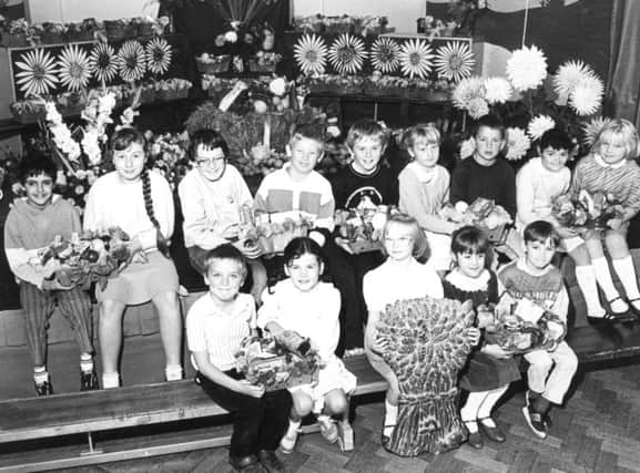 Harton Junior Mixed School harvest festival from 1986. How many faces do you recognise?