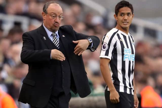 Rafa Benitez and Yoshinori Muto.