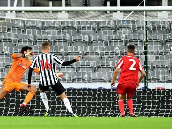 Elias Sorensen scored a hat-trick for Newcastle U23s against Aston Villa last night