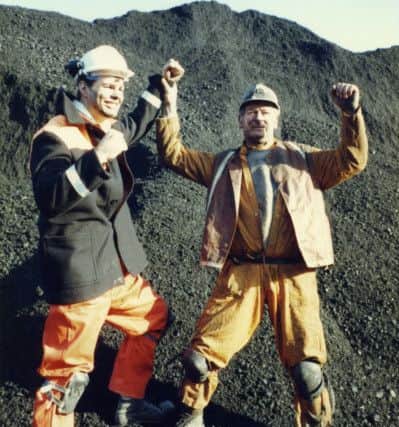 Glenn McCrory (left) pictured at Westoe pit in 1989, with his uncle Arthur Barrass, a Westoe miner, just after winning the world cruiserweight title. Picture courtesy of Harton and Westoe Miners Welfare.