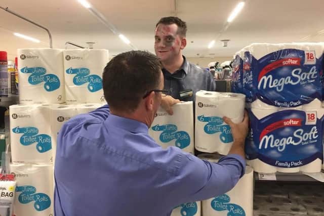 Setting up for the video. Picture: Jarrow Morrisons.