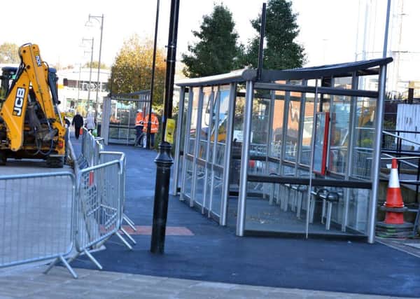 Work on the new bus stops in Coronation Street