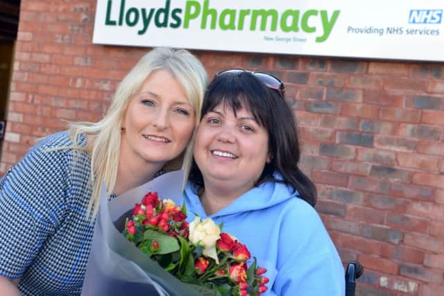 Lisa Rutherford officially opens the new Lloyds Pharmacy, New George Street after renovation with  Pharmacy manager Sheila Robson