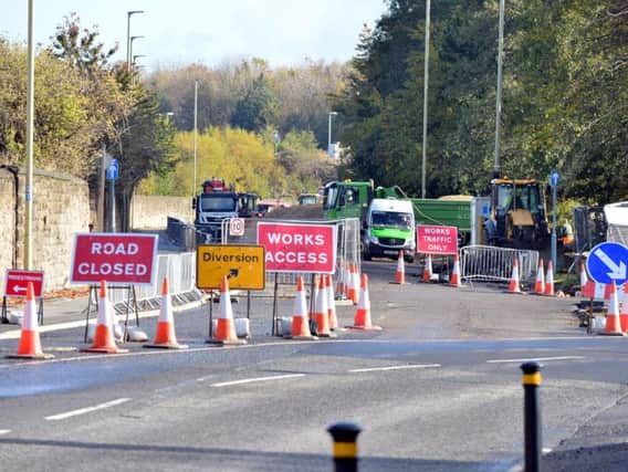 Ongoing roadworks in Jarrow Road.