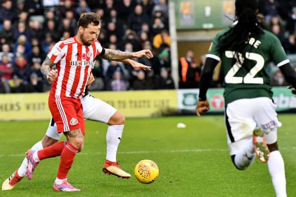 Chris Maguire in action for Sunderland at Plymouth Argyle.