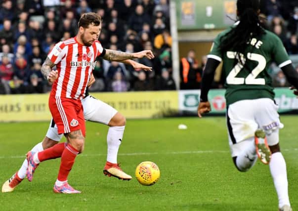 Chris Maguire in action for Sunderland at Plymouth Argyle.