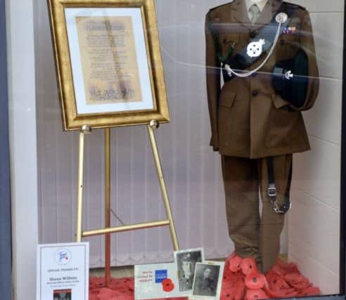The First World War window at John Duckworth Funeral Directors in South Shields.