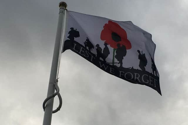 Hedworth Lane Primary School youngsters have made poppies out of recyled materials for Armistice Day