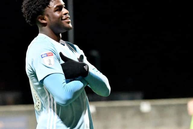 Josh Maja celebrates his late winner.