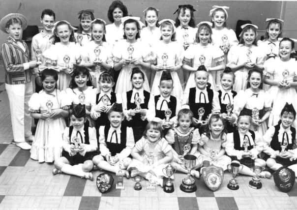 Valerie Shepherd School of Dancing pupils with the trophies they won in a competition at Hedworthfield School back in March 1990.