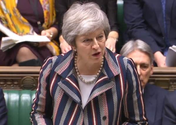 Prime Minister Theresa May making a statement in the House of Commons on Brexit. Picture by PA Wire