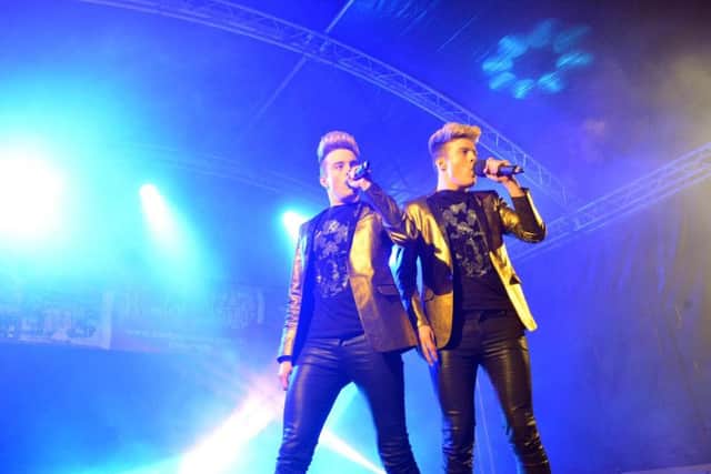 Jedward performing at the event.
