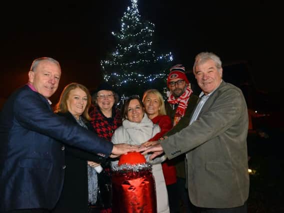 Kevin Ball and Malcolm Macdonald team up to help switch on Boldon's Christmas lights