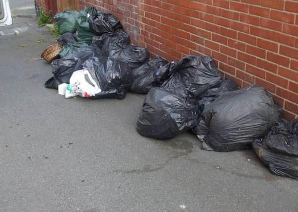 Rubbish illegally dumped in a South Shields lane