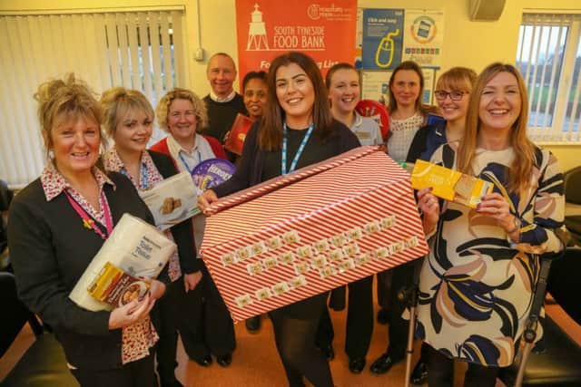 Wawn Street Surgery receptionist Nicola Porter and staff have been collecting for Hope and Hospitality food bank in South Shields.