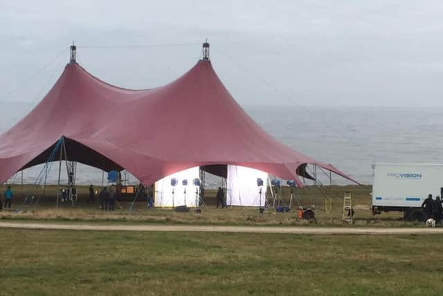 The tent by Souter Lighthouse where Catfish and the Bottlemen were performing.