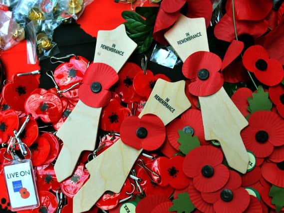 Poppies on sale as part of this year's Royal British Legion appeal.