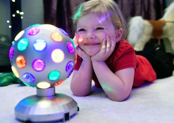 Clervaux Nursery School pupil Ruby Rubens in the new sensory room at the school Picture by FRANK REID