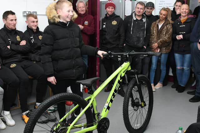 JAk was delighted with his new bike.