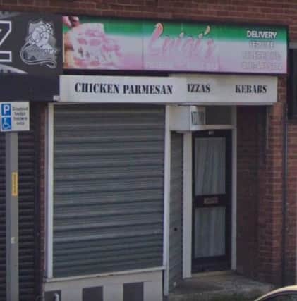 Luigi's pizza shop in Stanhope Road, South Shields