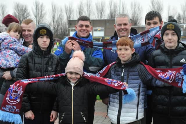 Family and friends of Jak Fada at South Shields Football Club.