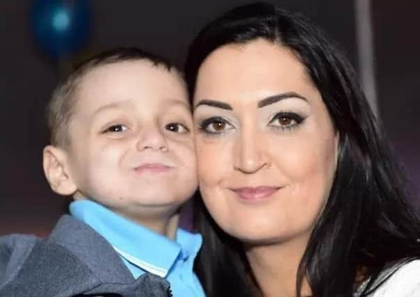 Bradley Lowery with mum Gemma Lowery.