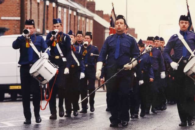 Members of the Boys Brigade on their annual battalion march.