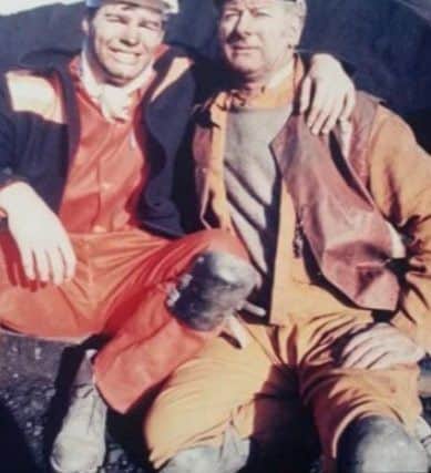 Glenn McCrory with his uncle Arthur Barrass at Westoe Colliery in 1989.