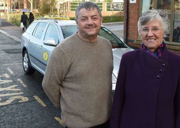 Coun Nancy Maxwell with Paul Pearce, chairman of South Tynesides Hackney Carriage Association.