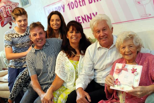 Jenny Gasston celebrated her 100th birthday with son Stuart, grandaughter Julie Tyrrell and husband Shaun and children Jake and Shannon.