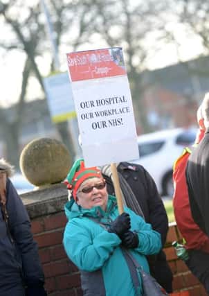 A demonstrator at the Save South Tyneside Hospital vigil.
