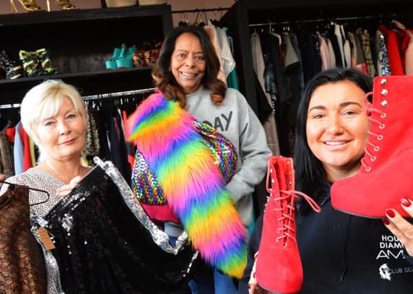 From left Cancer Connections Debra Roberts, Jade's mum Norma Thirlwall and Kerrie Katopodis, owner of Empire New and Pe-Loved Dress Agency.