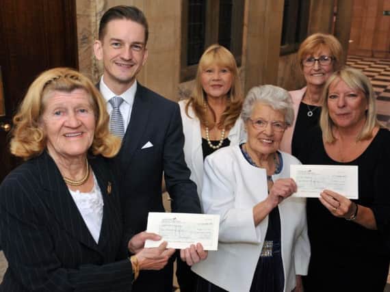 From left, the former Mayor and Mayoress, Councillor Olive Punchion and Mary French with Gary Gleeson (British Heart Foundation), Ann Kirton (St Francis Animal Rescue) Maria Harrison (Willows Cat Shelter) and Lindsay Hay (CLIC Sargent).