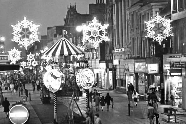 Christmas lights adorning the towns King Street in 1983.