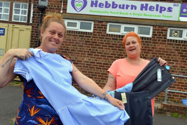 Hebburn Helps Angie Comerford and Jo Durkin (R) during school uniform appeal