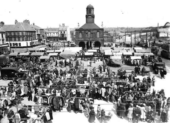 The Market Place in South Shields where many years ago people would congregate to celebrate new year.