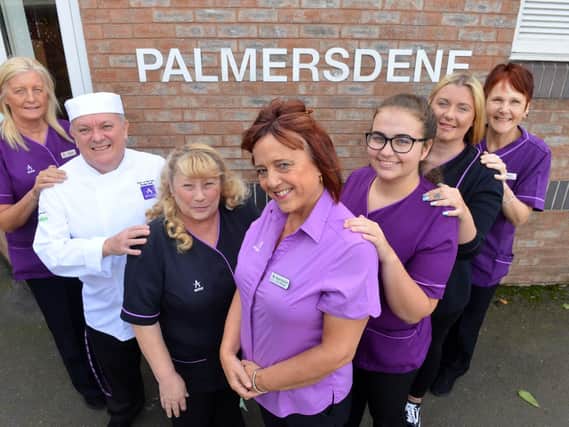 Staff at Palmersdene care home, in Jarrow.