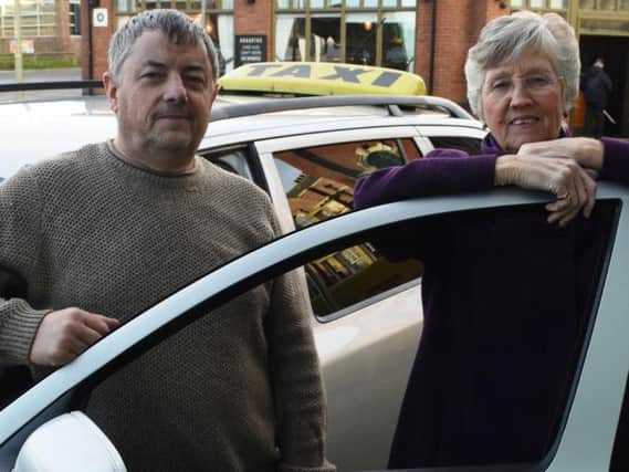 Coun Nancy Maxwell with Paul Pearce, Chairman of South Tynesides Hackney Carriage Association.