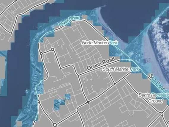 Areas marked in blue could be submerged by rising sea levels in the near future, according to Climate Central (Photo: Climate Central)