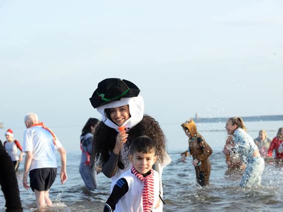 Jade Thirlwall at the Boxing Day Dip in South Shields.
